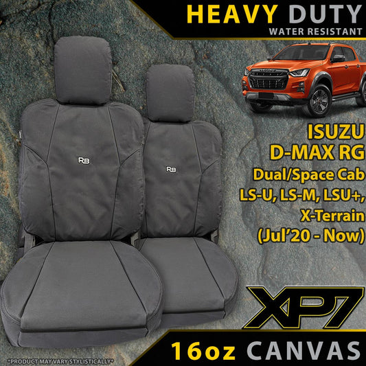 Razorback 4x4 XP7 Heavy Duty Canvas 2x Front Seat Covers Suitable for a Isuzu D-MAX RG