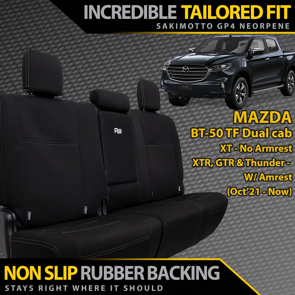 Razorback 4x4 GP4 Standard Neoprene Rear Seat Covers Suitable for a Mazda BT-50 TF