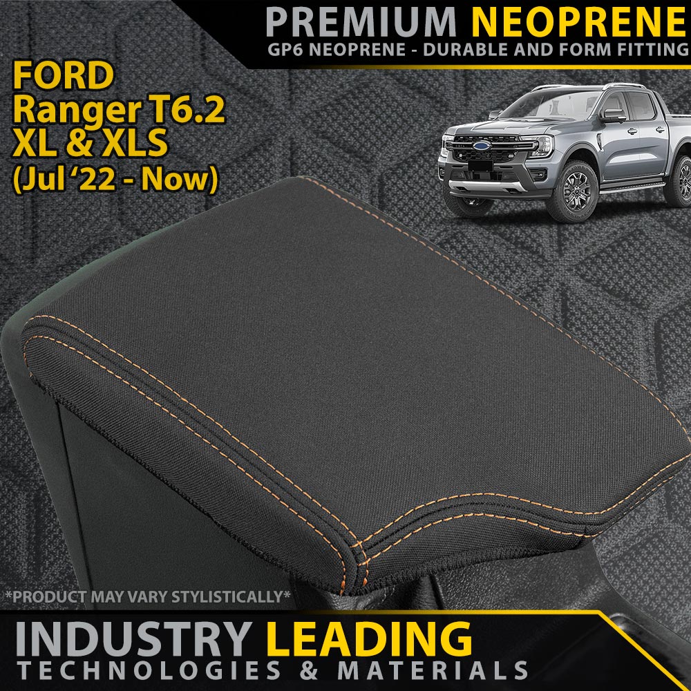 Ford Ranger T6.2 XL, XLS & Black Edition Premium Neoprene Console Lid