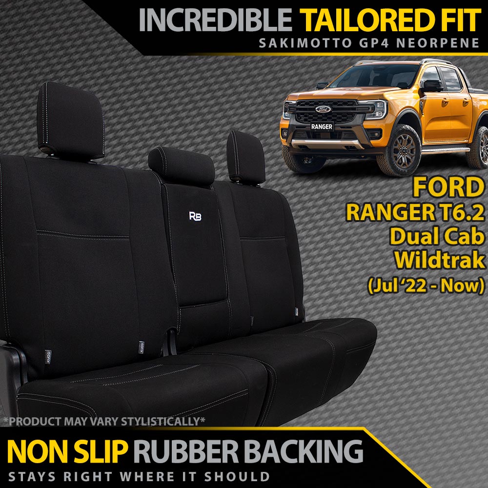 Ford Ranger T6.2 Wildtrak, Wildtrak X & Platinum Neoprene Rear Row Seat Covers