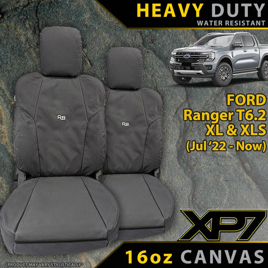 Ford Ranger T6.2 XL, XLS & Black Edition Heavy Duty XP7 Canvas 2x Front Seat Covers (Available)