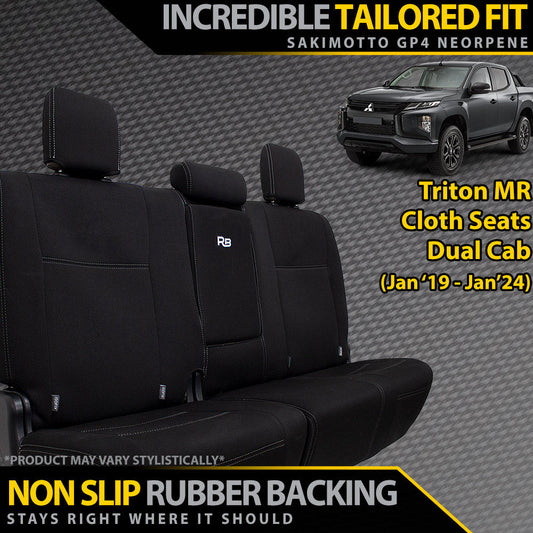 Razorback 4x4 GP4 Standard Neoprene Rear Seat Covers Suitable for a Mitsubishi Triton MR