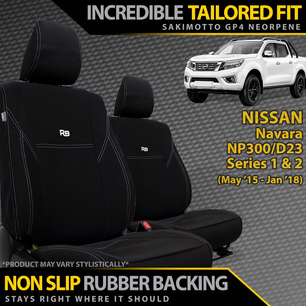 Nissan Navara NP300 Series 1 & 2 Neoprene 2x Front Seat Covers