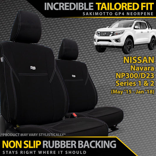 Nissan Navara NP300 Series 1 & 2 Neoprene 2x Front Seat Covers