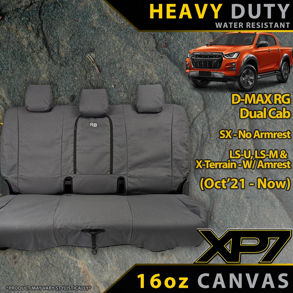 Razorback 4x4 XP7 Heavy Duty Canvas Rear Seat Covers Suitable for a Isuzu D-MAX RG