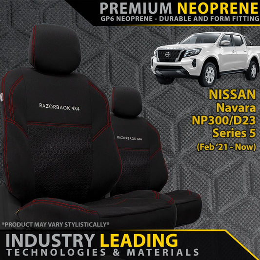 Nissan Navara NP300 Series 5 Premium Neoprene 2x Front Seat Covers