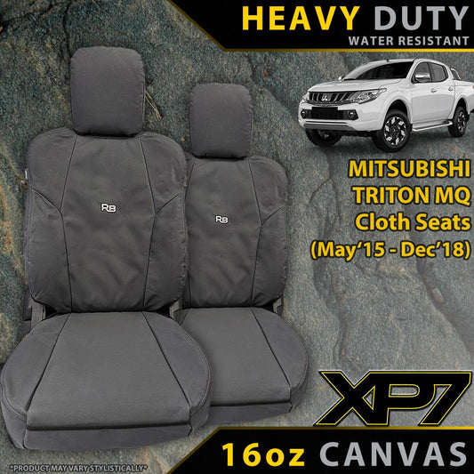 Razorback 4x4 XP7 Heavy Duty Canvas 2x Front Seat Covers Suitable for a Mitsubishi Triton MQ